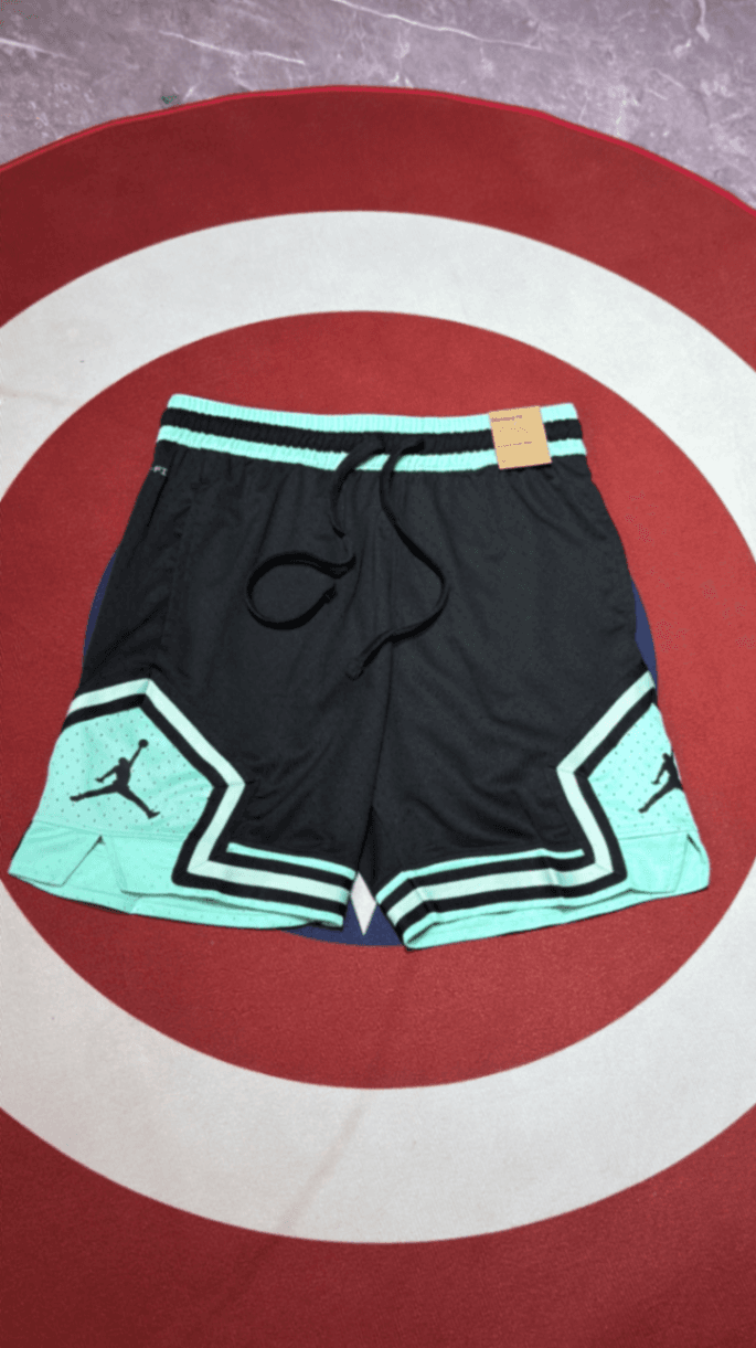 Jordan Black Teal Shorts view 1
