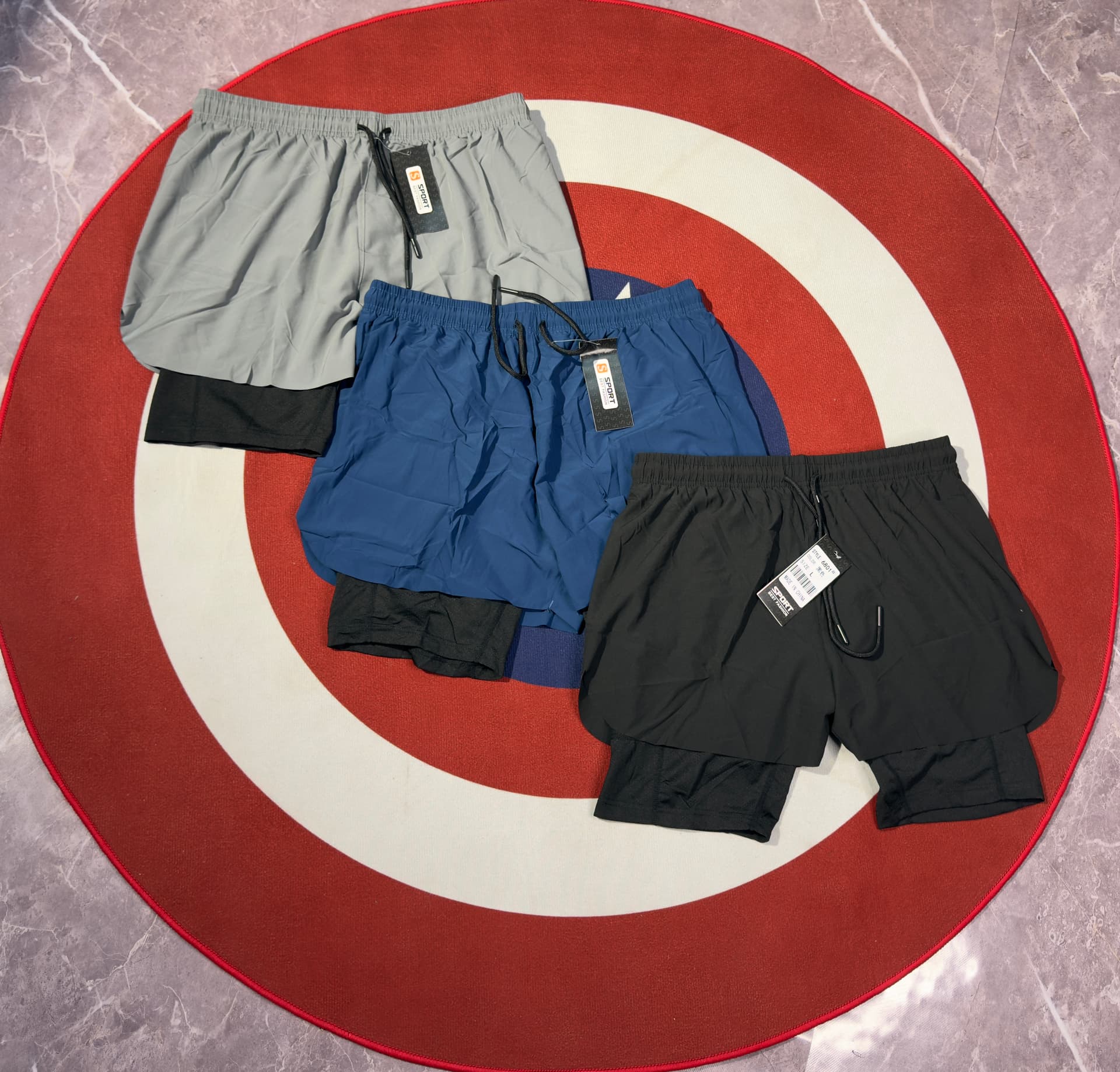 Running shorts with compression view 1